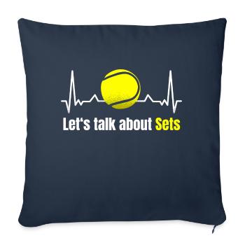 Tennis Saying Let's talk about Sets Tennis Coach - Sofa pillowcase 17,3'' x 17,3'' (45 x 45 cm) - navy - Front