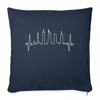 New York City Skyline Heartbeat - Sofa pillowcase 17,3'' x 17,3'' (45 x 45 cm) - navy - Front