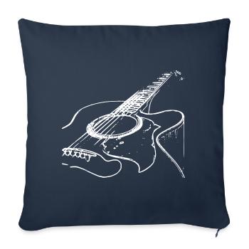 Guitare acoustique - Amateurs de musique - Housse de coussin décorative 45 x 45 cm - bleu marine - Devant