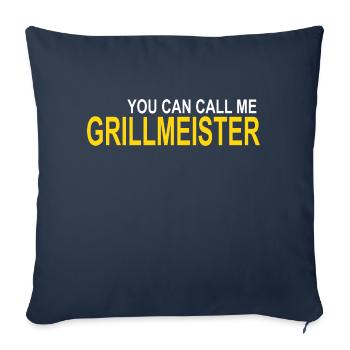 Appelez-moi Grillmeister - Housse de coussin décorative 45 x 45 cm - bleu marine - Devant