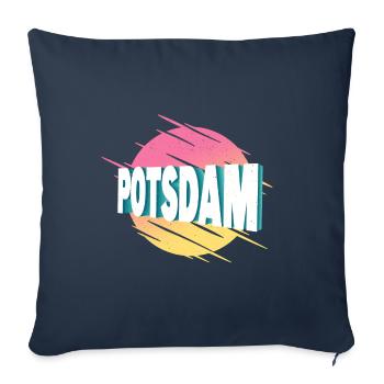 Potsdam Allemagne City Font Vintage Retro - Housse de coussin décorative 45 x 45 cm - bleu marine - Devant