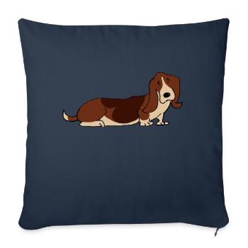 Basset Hound - Sofakissenbezug 45 x 45 cm - Navy - Vorne