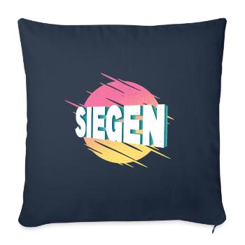 Siegen Allemagne City Font Vintage Retro - Housse de coussin décorative 45 x 45 cm - bleu marine - Devant