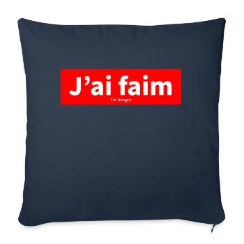 Français - Housse de coussin décorative 45 x 45 cm - bleu marine - Devant