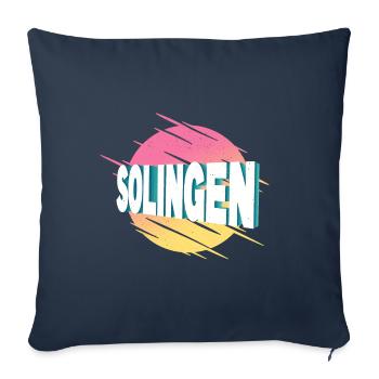 Solingen Allemagne City Font Vintage Retro - Housse de coussin décorative 45 x 45 cm - bleu marine - Devant