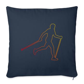 Marche Femmes Marcheur nordique Marcheur Hommes - Housse de coussin décorative 45 x 45 cm - bleu marine - Devant