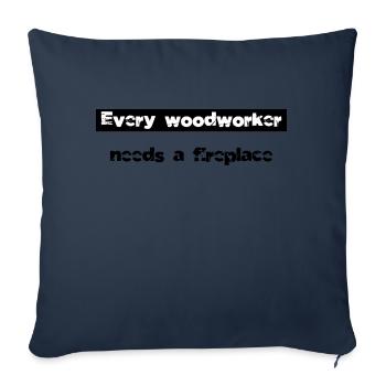 Charpentier à la tronçonneuse meilleur charpentier anniversaire drôle - Housse de coussin décorative 45 x 45 cm - bleu marine - Devant