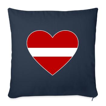 Latvia Flag Heart - Sofa pillowcase 17,3'' x 17,3'' (45 x 45 cm) - navy - Front
