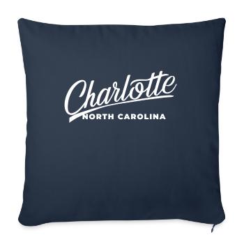 Charlotte North Carolina - Housse de coussin décorative 45 x 45 cm - bleu marine - Devant