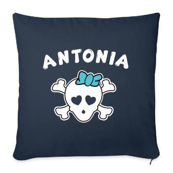 Piratin Antonia Design für Mädchen und Frauen - Sofakissenbezug 45 x 45 cm - Navy - Vorne