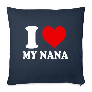 J’aime mon cœur de grand-mère Drôle Spirituel - Housse de coussin décorative 45 x 45 cm - bleu marine - Devant
