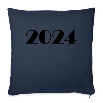 2024 Jahreszahl Datum Zahl Anno Kalenderjahr - Sofakissenbezug 45 x 45 cm - Navy - Vorne