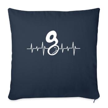 Sousaphone Heartbeat Ecg Brass Band Musician - Sofa pillowcase 17,3'' x 17,3'' (45 x 45 cm) - navy - Front