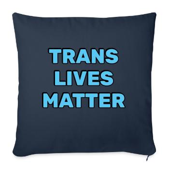 Les vies trans comptent - Housse de coussin décorative 45 x 45 cm - bleu marine - Devant