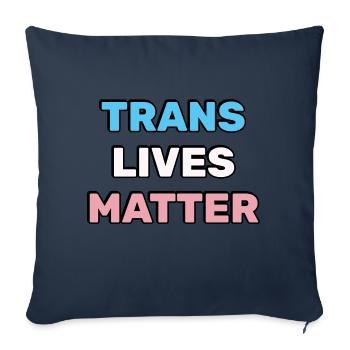 Les vies trans comptent - Fierté transgenre - Housse de coussin décorative 45 x 45 cm - bleu marine - Devant