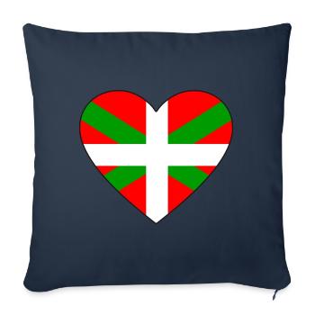 Basque Flag Heart - Sofa pillowcase 17,3'' x 17,3'' (45 x 45 cm) - navy - Front