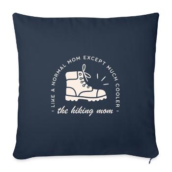 Randonnée maman la meilleure randonneuse drôle - Housse de coussin décorative 45 x 45 cm - bleu marine - Devant