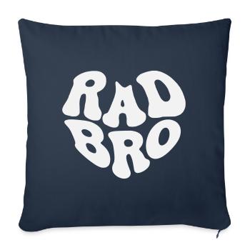 Rad Brother - Cœur Rétro (Couleur personnalisée) - Housse de coussin décorative 45 x 45 cm - bleu marine - Devant