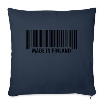 Made in Finland - Suomi - Housse de coussin décorative 45 x 45 cm - bleu marine - Devant