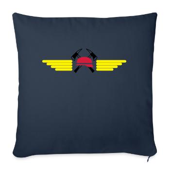 Fire helmet, ax and Wings - Sofa pillowcase 17,3'' x 17,3'' (45 x 45 cm) - navy - Front