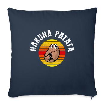Hakuna Patata Funny Potato Saying - Sofa pillowcase 17,3'' x 17,3'' (45 x 45 cm) - navy - Front