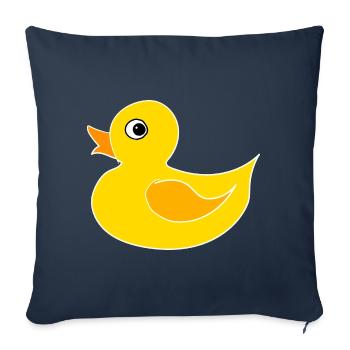 Ente Entchen Quietscheente Quak - Sofakissenbezug 45 x 45 cm - Navy - Vorne