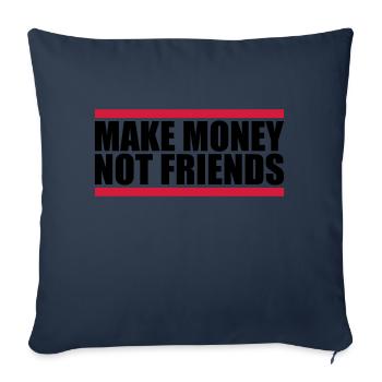 Gagner de l’argent en disant - Housse de coussin décorative 45 x 45 cm - bleu marine - Devant
