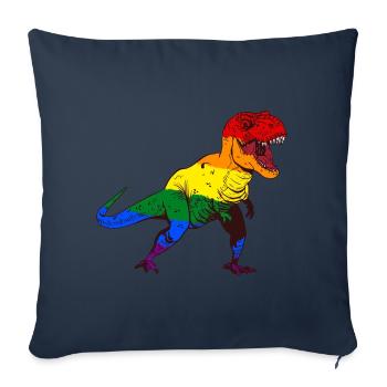 LGBT Dino - Housse de coussin décorative 45 x 45 cm - bleu marine - Devant