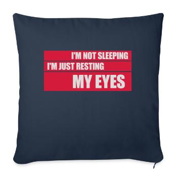 je ne dors pas Citation - Housse de coussin décorative 45 x 45 cm - bleu marine - Devant