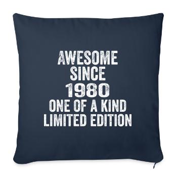 Awesome Since 1980 One Of A Kind 1980 Gift - Sofa pillowcase 17,3'' x 17,3'' (45 x 45 cm) - navy - Front