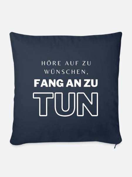 POSITIVE EINSTELLUNG MINDSET Motivation - Sofakissenbezug 45 x 45 cm - Navy