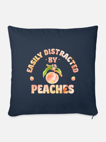 Easily distracted by peaches - Sofakissenbezug 45 x 45 cm - Navy
