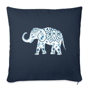 YOGA MÉDITATION BOUDDHA ELEPHANT CADEAUX T-SHIRT - Housse de coussin décorative 45 x 45 cm - bleu marine - Devant