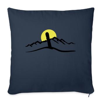 Snowboard, Mountains and Sun - Sofa pillowcase 17,3'' x 17,3'' (45 x 45 cm) - navy - Front
