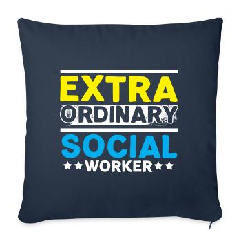 Travailleur social extra-ordinaire Emploi Bien-être social - Housse de coussin décorative 45 x 45 cm - bleu marine - Devant
