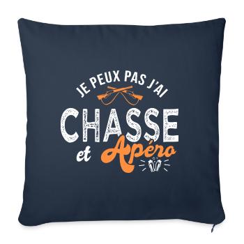 je peux pas j ai chasse Cadeau cool chasseur - Housse de coussin décorative 45 x 45 cm - bleu marine - Devant
