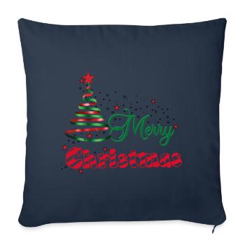 Poussière d’étoiles de Noël - Housse de coussin décorative 45 x 45 cm - bleu marine - Devant