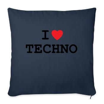 Ich liebe Techno - Sofakissenbezug 45 x 45 cm - Navy - Vorne