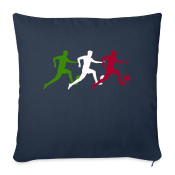 Joueurs de football Italie - Housse de coussin décorative 45 x 45 cm - bleu marine - Devant