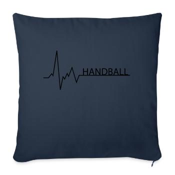 Heartbeat Handball ECG - Housse de coussin décorative 45 x 45 cm - bleu marine - Devant