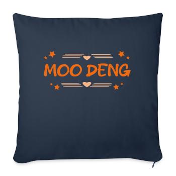 Moo Deng - Housse de coussin décorative 45 x 45 cm - bleu marine - Devant