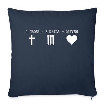 1 CROSS + 3 NAILS + 4GIVES - Sofa pillowcase 17,3'' x 17,3'' (45 x 45 cm) - navy - Front