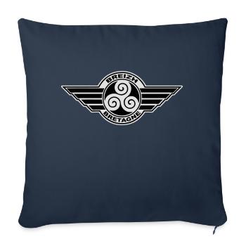 Breirzh Bretagne Triskel - Housse de coussin décorative 45 x 45 cm - bleu marine - Devant