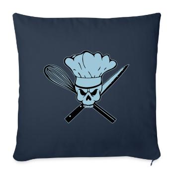 Koch Pirat oder Rebell Totenkopf - Sofakissenbezug 45 x 45 cm - Navy - Vorne