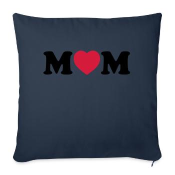 Mom heart - Housse de coussin décorative 45 x 45 cm - bleu marine - Devant