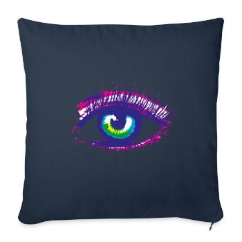 œil - Housse de coussin décorative 45 x 45 cm - bleu marine - Devant