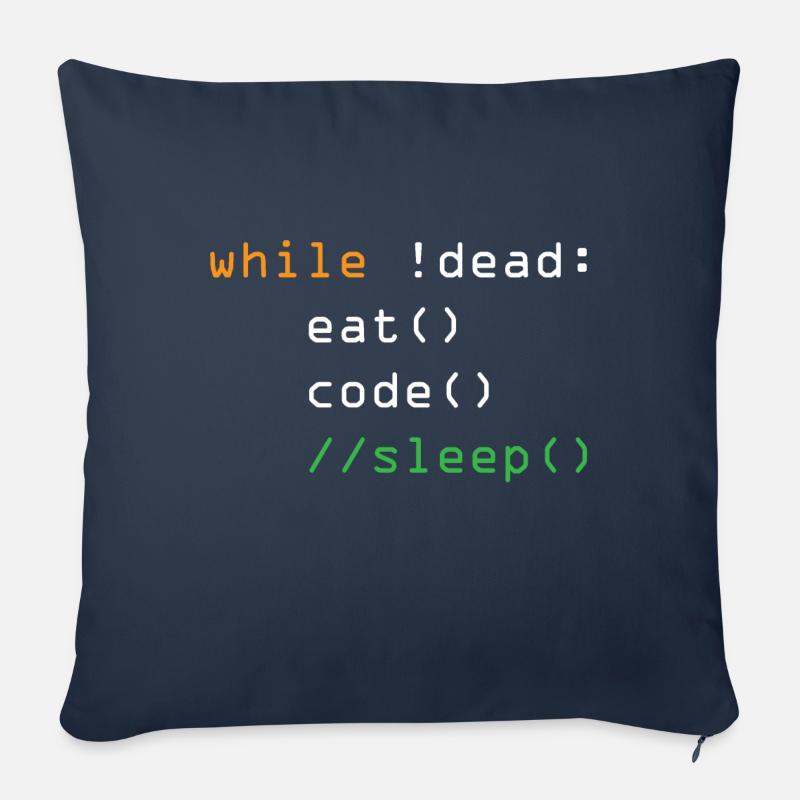 maenner shirt computer python programmer eat - Sofa pillowcase 17,3'' x 17,3'' (45 x 45 cm) - navy