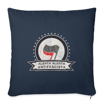 ANTIFASCISTA ANTIFA ALERTA ALERTA - Sofa pillowcase 17,3'' x 17,3'' (45 x 45 cm) - navy - Front