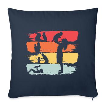 Mama Retro - Housse de coussin décorative 45 x 45 cm - bleu marine - Devant