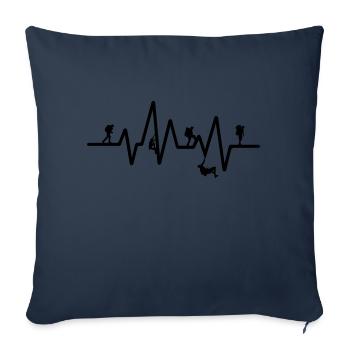 Mountaineering Heartbeat Hiking Pulse Line Gift - Sofa pillowcase 17,3'' x 17,3'' (45 x 45 cm) - navy - Front